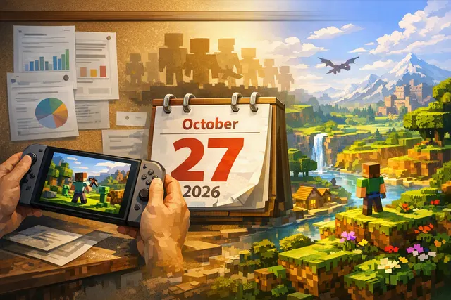 Minecraft Nintendo Switch 2 Vibrant Visuals graphics upgrade announcement with October 27, 2026 launch date