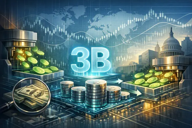 Conceptual illustration of USDT and USDC stablecoin liquidity moving across blockchain networks