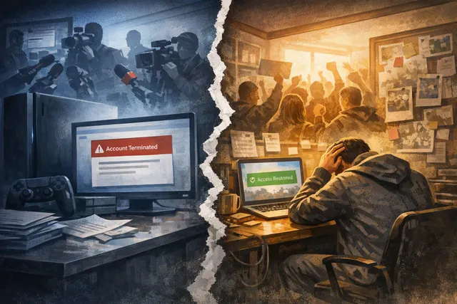 Editorial illustration of the Sony and Ternox Games PlayStation publishing dispute