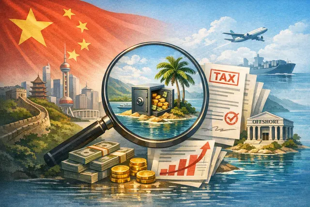 Editorial illustration of China’s 20% tax on offshore trusts and its impact on cross-border wealth