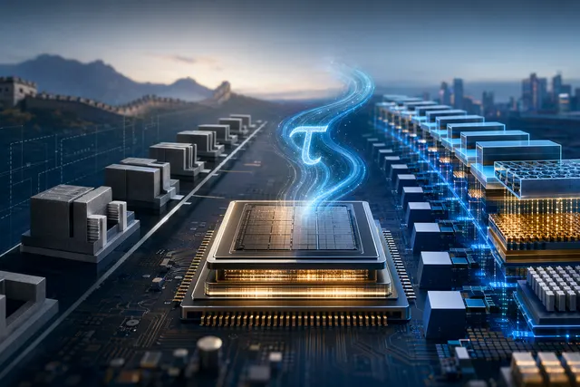 Conceptual illustration of Huawei Tau scaling and LogicFolding chip architecture focusing on signal timing optimization