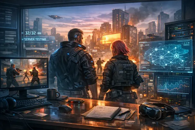 Multiple player characters in Cyberpunk 2077's Night City gathered together, representing the CyberMP multiplayer mod