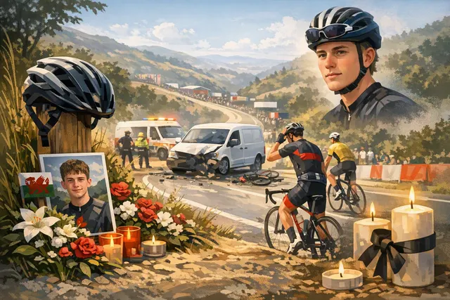 Editorial hero image for the tragic death of British cyclist Finlay Tarling at the Volta a Portugal
