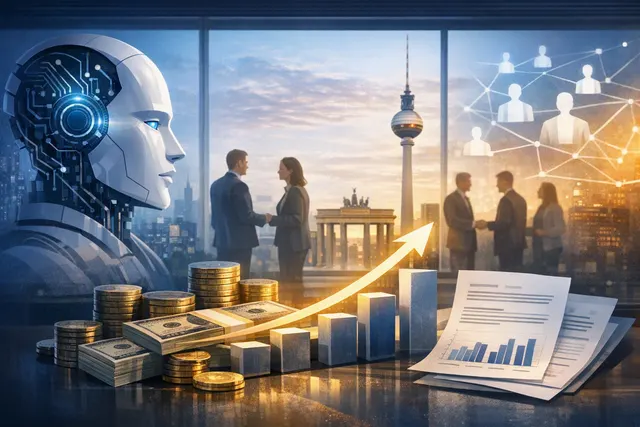 Abstract visualization of AI agent Charlie managing customer conversations across multiple channels for B2C companies