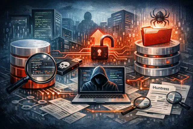 Conceptual illustration of a database server being compromised by a SQL injection attack, representing the khunt attack