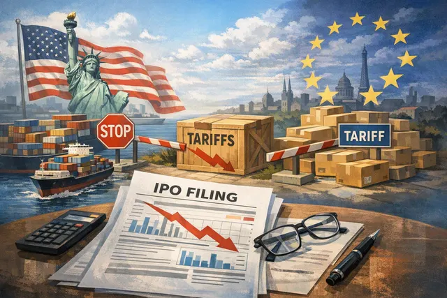 Shein IPO Hong Kong filing document with financial charts showing tariff impact on revenue and profit