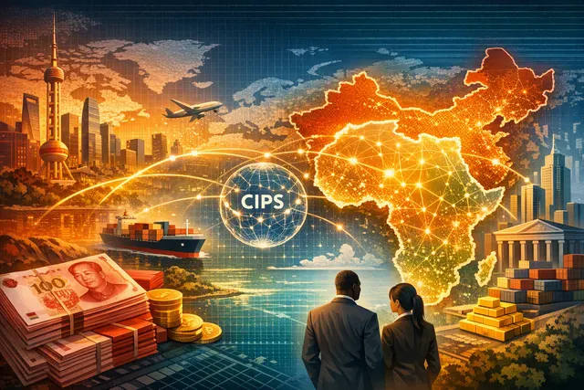 How is China expanding the international use of the yuan in Africa through the growing Cross Border Interbank Payment System (CIPS), and wha