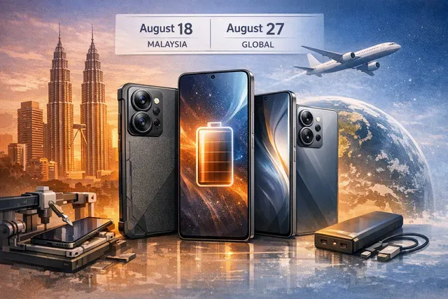 Illustration of the Redmi Note 17 Pro Max smartphone with a large AMOLED display and battery-focused design