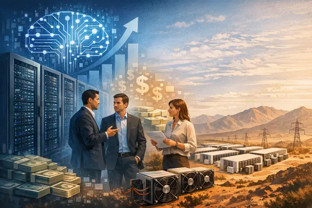 Anthropic's Claude AI and a Norwegian data center with Nvidia Vera Rubin chips, illustrating the $10 billion cloud computing deal with Volta Infra.
