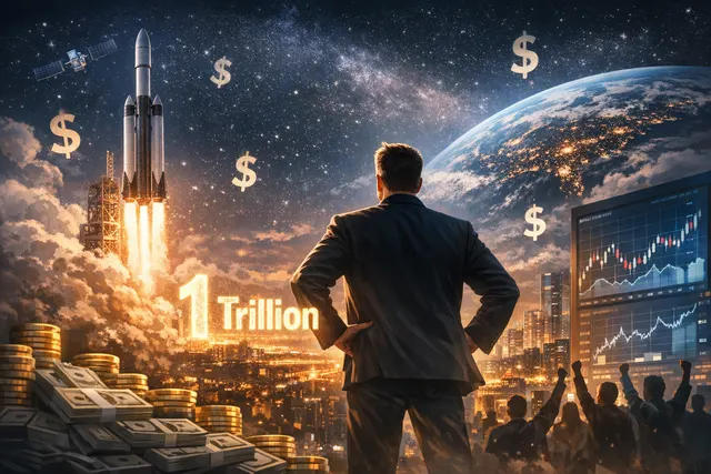 How did Elon Musk become the world's first trillionaire, and what was his net worth milestone following the SpaceX IPO, which saw shares ris