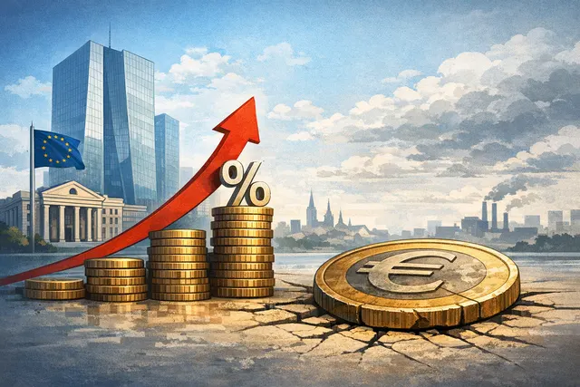 Euro currency chart under pressure from ECB rate decision and geopolitical tensions