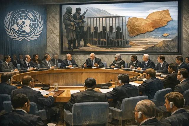 Illustration representing UN personnel detained in Yemen by Houthi authorities