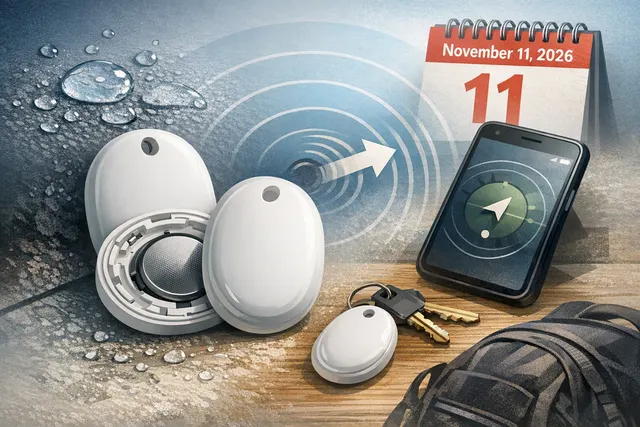 Google Pixel Tag oval-shaped Bluetooth tracker in Fog color with keychain