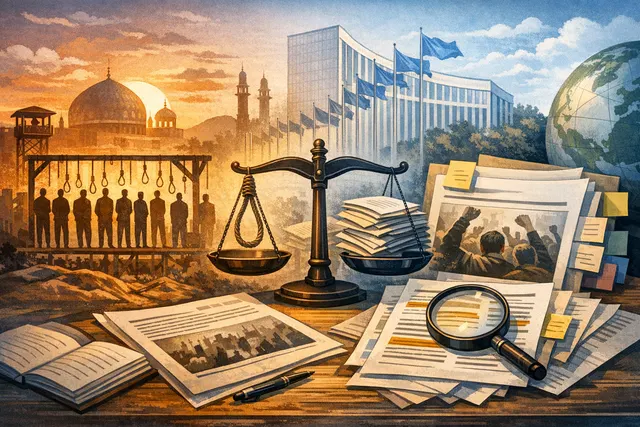 Search & fact check with cited sources for What did the United Nations demand regarding the 12 protesters sentenced to death in Iran followi