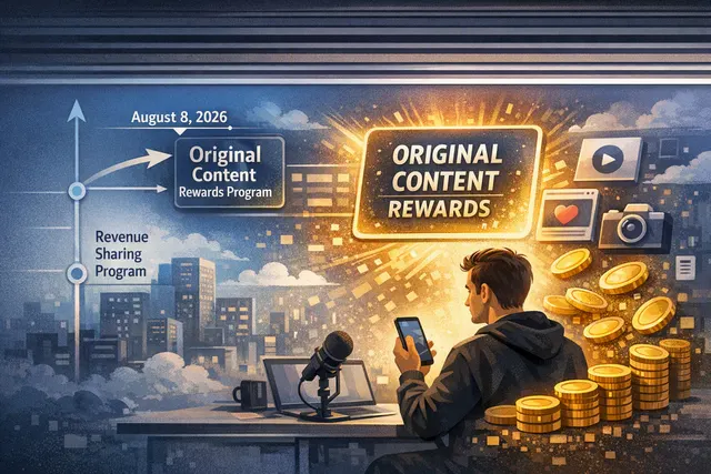 X Original Content Rewards Program announcement visual showing the transition from Revenue Sharing to a new creator monetization system focused on original posts