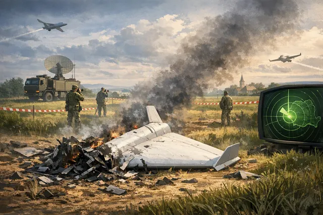 What happened when a Russian Shahed 136 attack drone crashed in Romania's Tulcea County on August 14 after evading radar detection by flying