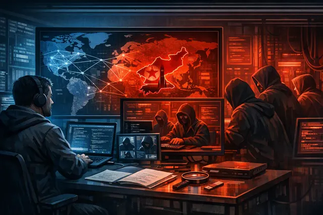 A glowing digital map of the world with red connection lines and nodes, representing the global breach campaign uncovered by researcher Vangelis Stykas at Black Hat 2026.