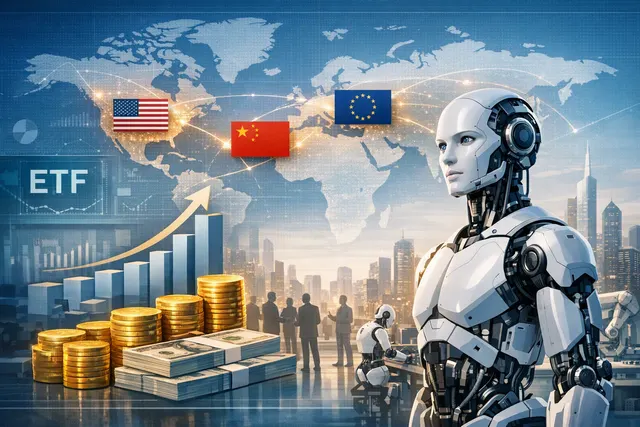 An abstract, futuristic representation of humanoid robotics, highlighting investment, technology, and global market growth in 2026.