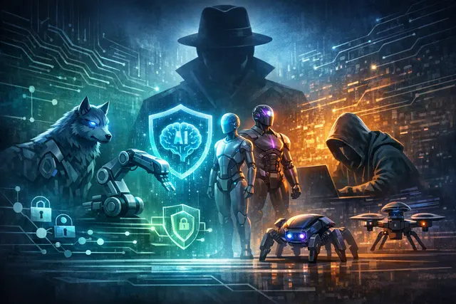 AI-generated editorial image representing the AI security product launches at Black Hat USA 2026.