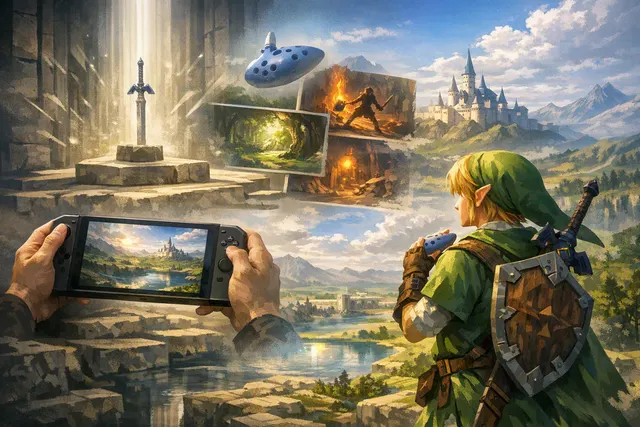 AI-generated concept art of young Link sleeping as the Triforce mark glows on his hand, depicting the iconic opening sequence of The Legend of Zelda: Ocarina of Time for Nintendo S