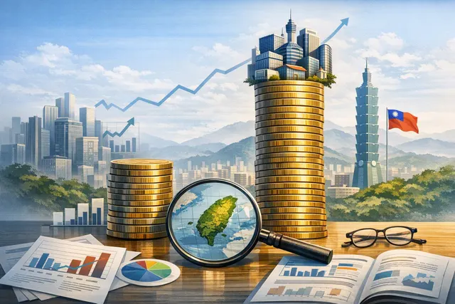 An abstract visualization of stock market concentration showing nine dominant companies towering over a global index map, with semiconductor chips and AI network lines connecting T