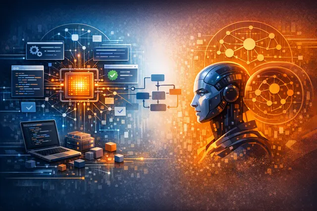 Abstract illustration of an open-source AI agent runtime connecting enterprise tools and language models