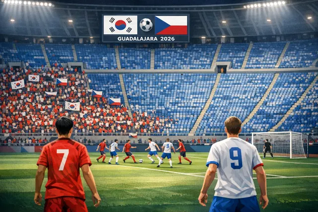 Empty red seats in a section of a stadium during the 2026 FIFA World Cup match between South Korea and the Czech Republic, highlighting the attendance controversy.