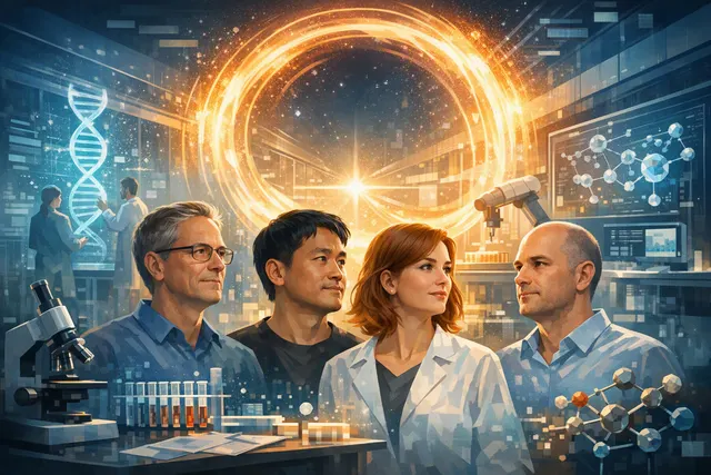 Conceptual image of a scientific research loop being automated by AI, representing Discovery Loop's mission
