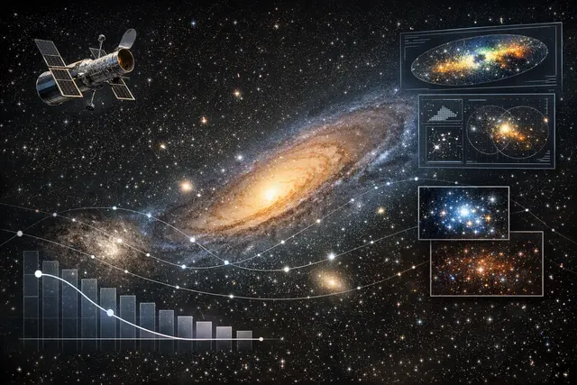 How has Hubble data linked the decline in star formation in the Andromeda galaxy over the last 40 million years to the influence of the smal