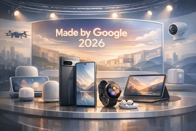 Google's Made by Google 2026 event lineup: Pixel 11, Pixel Watch 5, and Pixel Tag on a dark background
