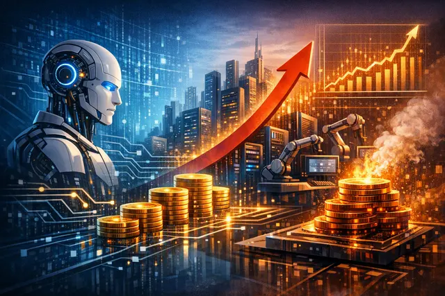 Abstract illustration of AI agents, token costs, and rising inference complexity