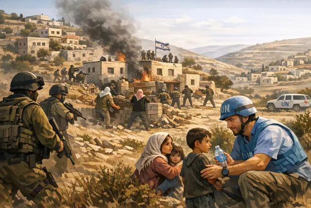 What recent events unfolded in the West Bank village of Qusra, where Israeli settlers besieged three Palestinian homes, and how did UNICEF,