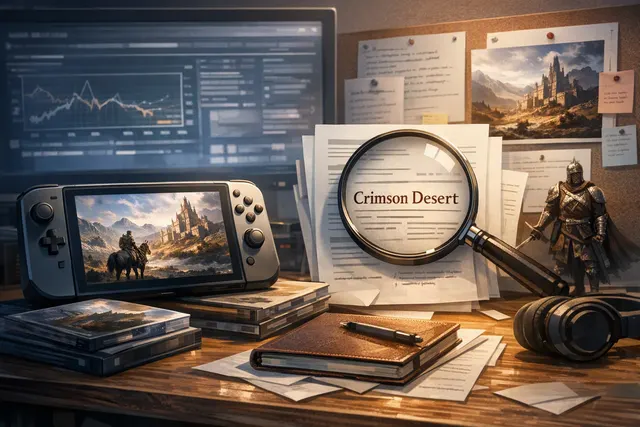 Crimson Desert Nintendo Switch 2 port announcement and sales milestone graphic