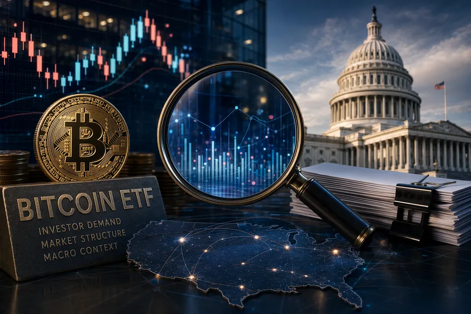 Illustration representing BlackRock Bitcoin ETF flows and on-chain wallet movements