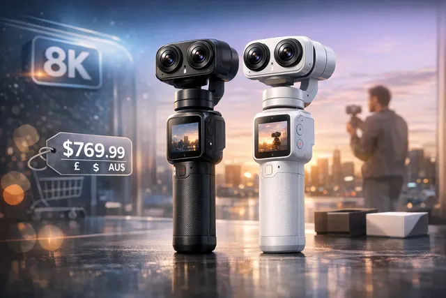 Insta360 Luna Ultra dual-lens gimbal camera with detachable OLED screen