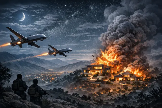 Illustration of explosive drones targeting political and intelligence sites in Erbil’s Kurdistan Region