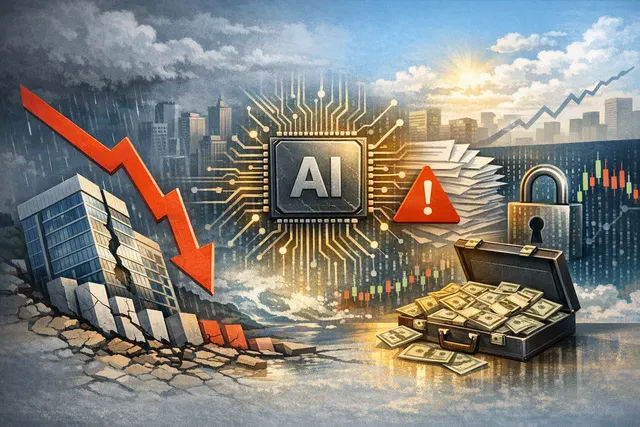 Conceptual image representing SAP's 2026 challenges including financial performance, AI acquisitions, and security vulnerabilities