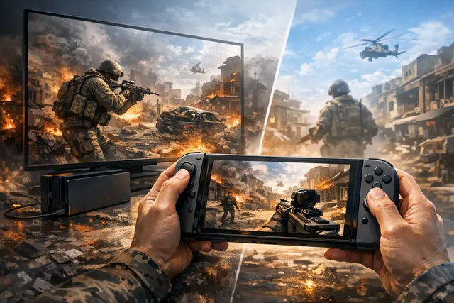 Call of Duty Modern Warfare 4 gameplay on Nintendo Switch 2 in handheld and docked modes