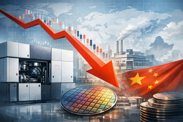 Illustration of ASML semiconductor lithography equipment and China’s domestic DUV chipmaking push