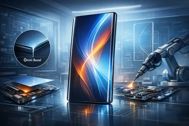Tecno Next-Gen Borderless Concept Phone showing a zero-bezel display with a punch-hole camera