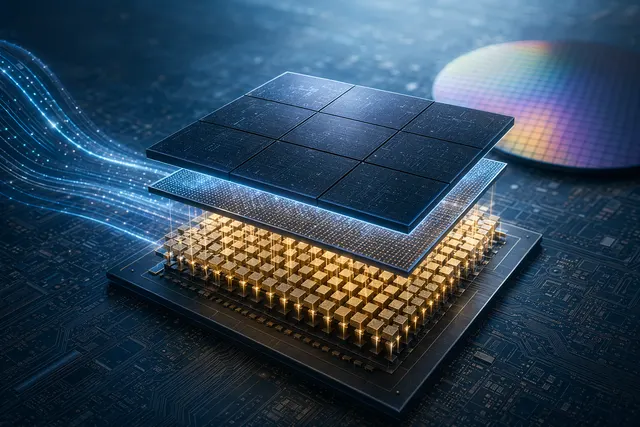 Concept illustration of Huawei Tau Scaling Law and LogicFolding chip architecture