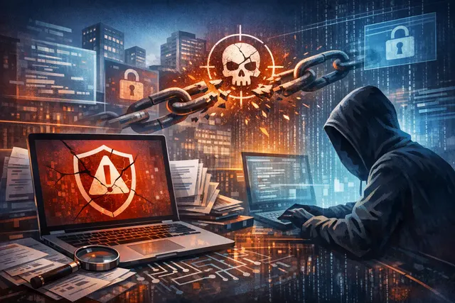 Microsoft Patch Tuesday security update concept illustration showing a shield with Windows logo and code snippets, representing the August 2026 security patch release covering over