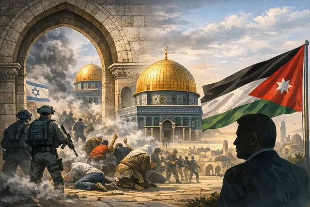 A view of the Al-Aqsa Mosque compound and the Dome of the Rock in Jerusalem, the site at the center of Jordan's warning about an imminent Israeli takeover.