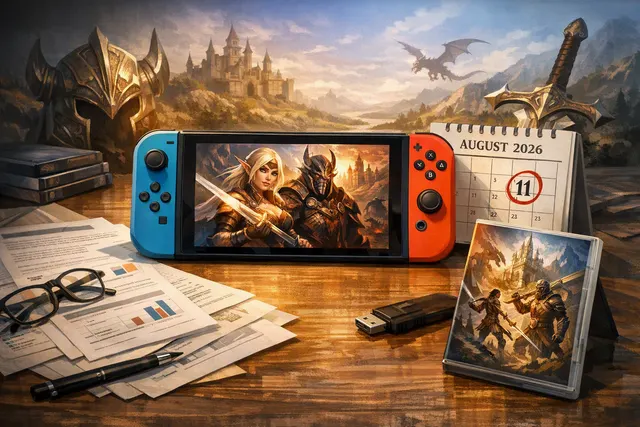 Sacred 2 Remaster game key art featuring a character standing before a massive, ornate stone doorway in a fantasy landscape