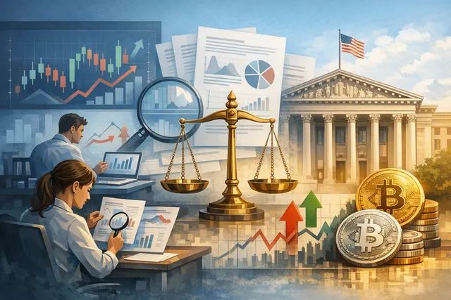 Abstract 3D illustration of a graph showing price manipulation in cryptocurrency prediction markets, with a hand or cursor interfering with a five-minute trading window.