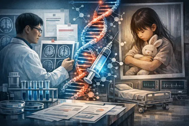 Editorial concept image representing the investigation into the death of a child in an experimental gene-editing clinical trial in Shanghai.