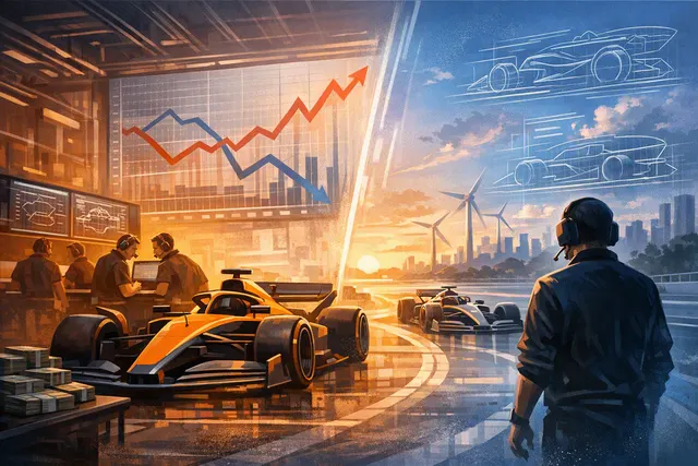 McLaren F1 car on track in 2026, illustrating the team's championship hangover and recovery challenge