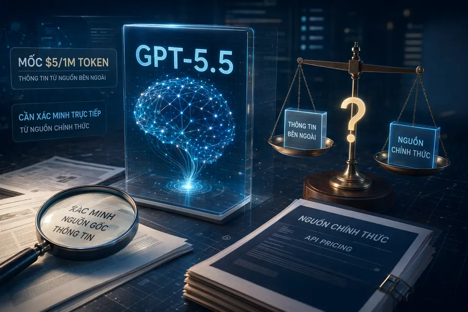 Minh họa bảng tính chi phí token cho GPT-5.5