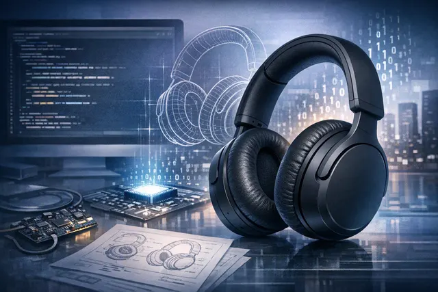 Samsung Galaxy H1 over-ear headphones concept illustration