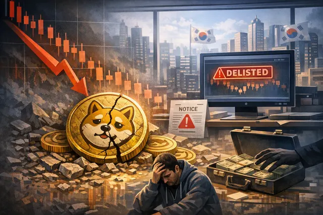 BONK token price chart showing steep decline to near three-year low after Upbit delisting announcement and BonkDAO governance exploit